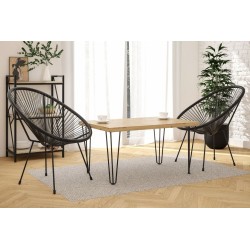 Mesa de centro (roble artisan + patas III) 67x101