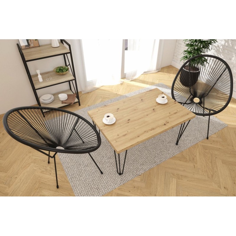 Mesa de centro (roble artisan + patas III) 67x101