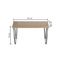 Mesa de centro (roble artisan + patas III) 67x101