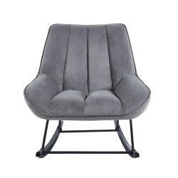 Sillón mecedora de terciopelo (gris)