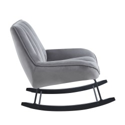 Sillón mecedora de terciopelo (gris)
