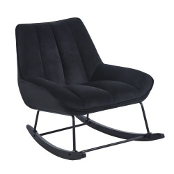 Velvet rocking chair (black)