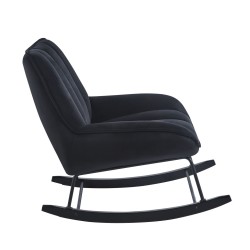 Velvet rocking chair (black)