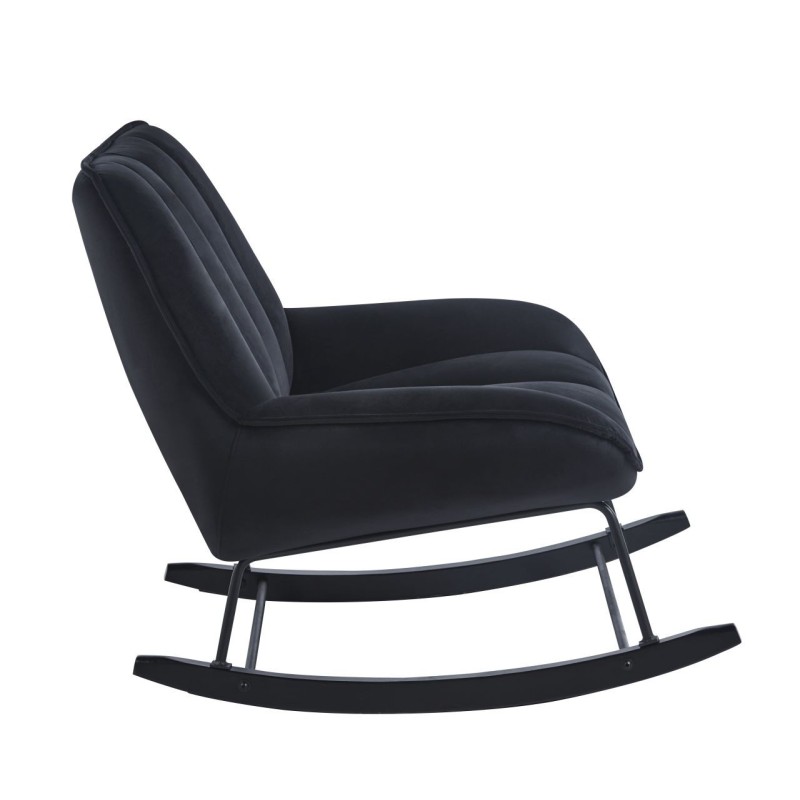 Velvet rocking chair (black)