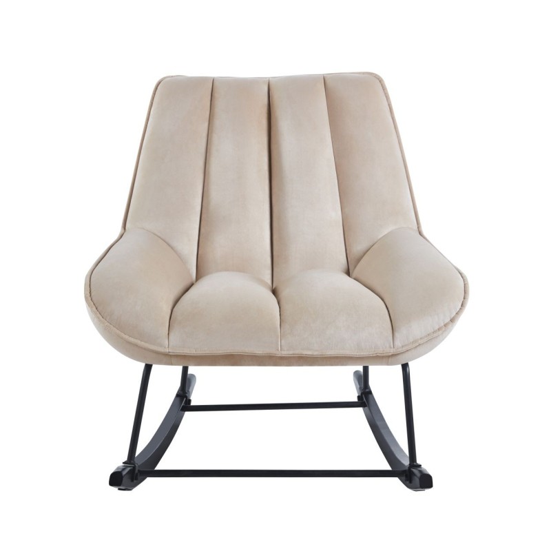 Samt-Schaukelstuhl (beige)