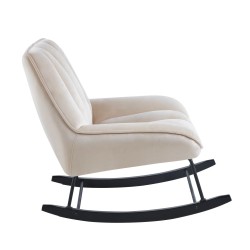 Samt-Schaukelstuhl (beige)
