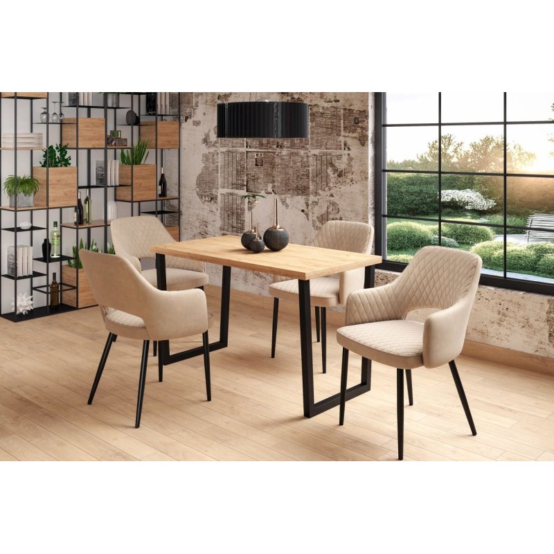 Stół (dąb złoty craft + nogi V60) 67x128