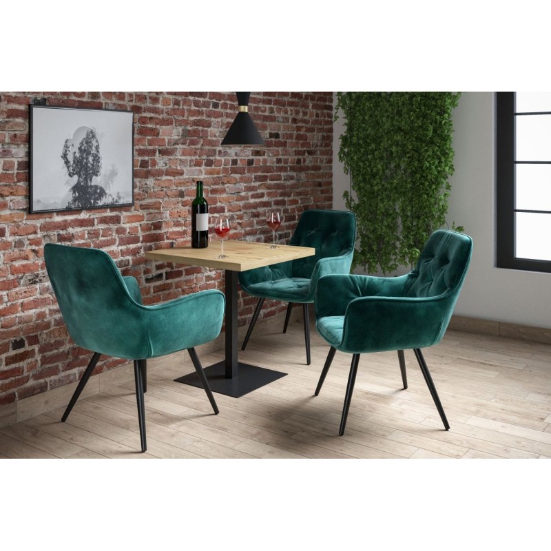 Mesa (roble artesano + pata T) 67x67