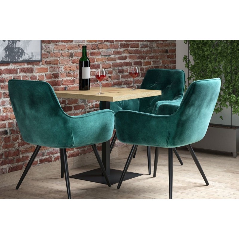 Tisch (Eiche Artisan + T-Fuß) 67x67