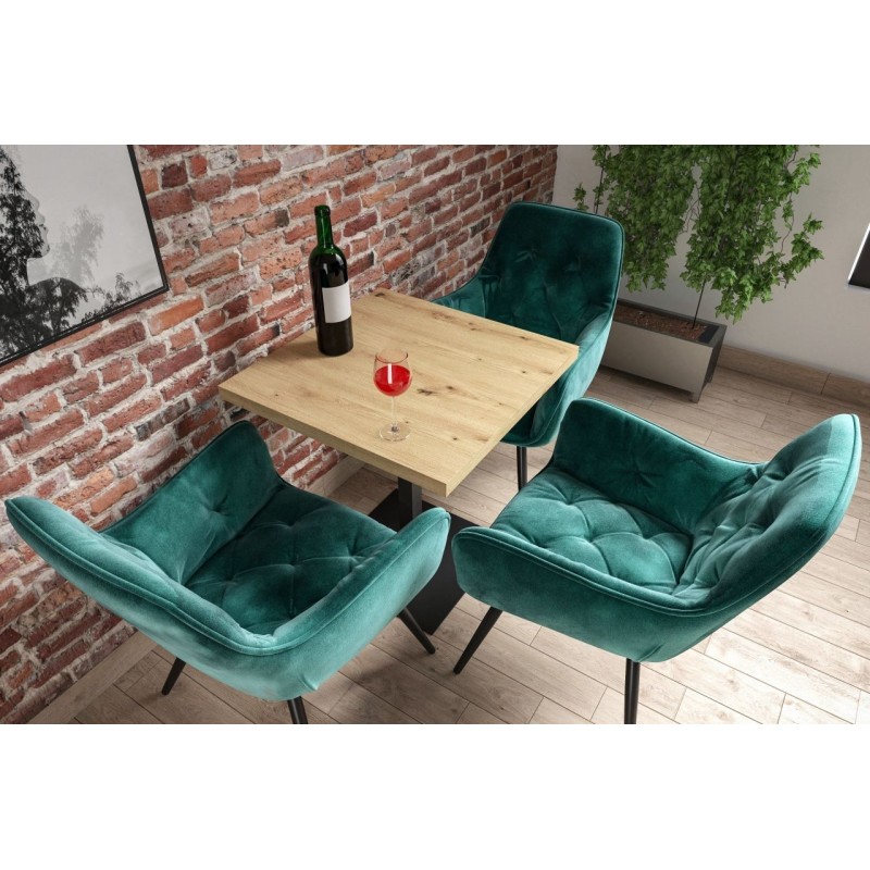 Mesa (roble artesano + pata T) 67x67