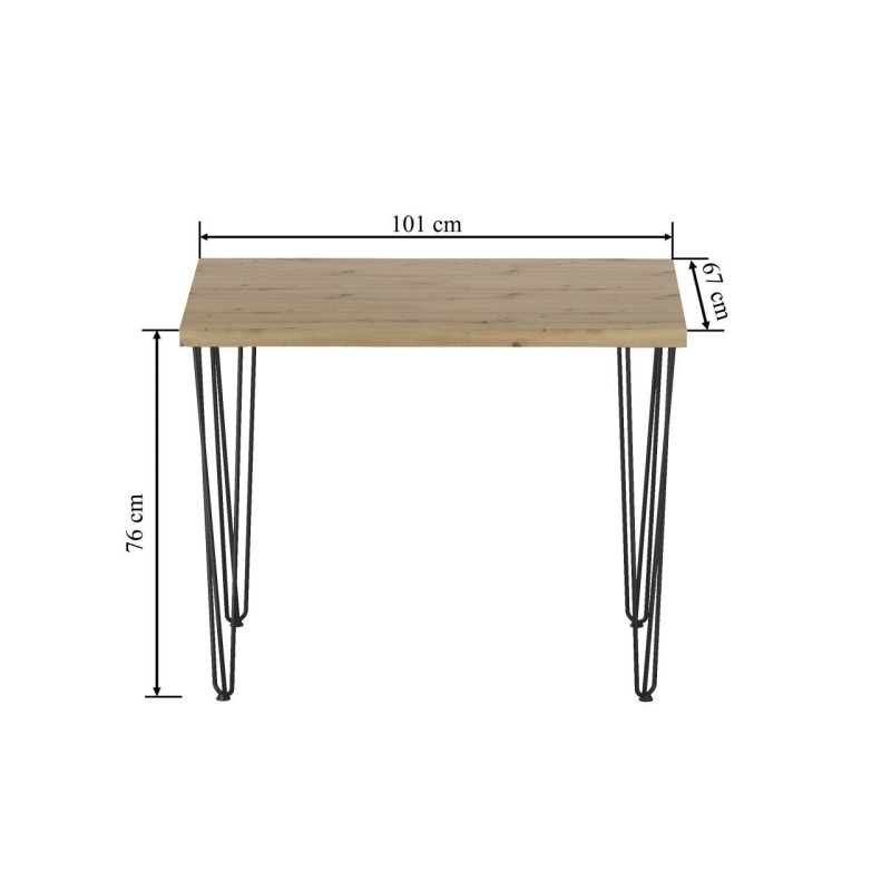 Mesa (roble artisan + patas III) 67x101