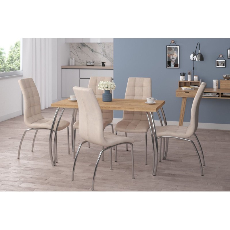 Table (golden oak craft + legs II) 67x128