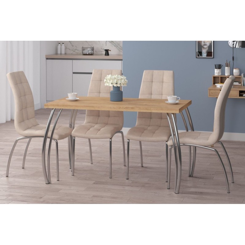 Table (golden oak craft + legs II) 67x128