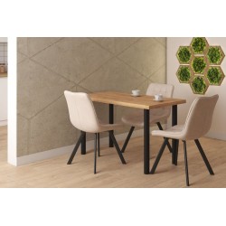 Tisch (Eiche Gold Craft + Beine in Schwarz Matt) 67x128