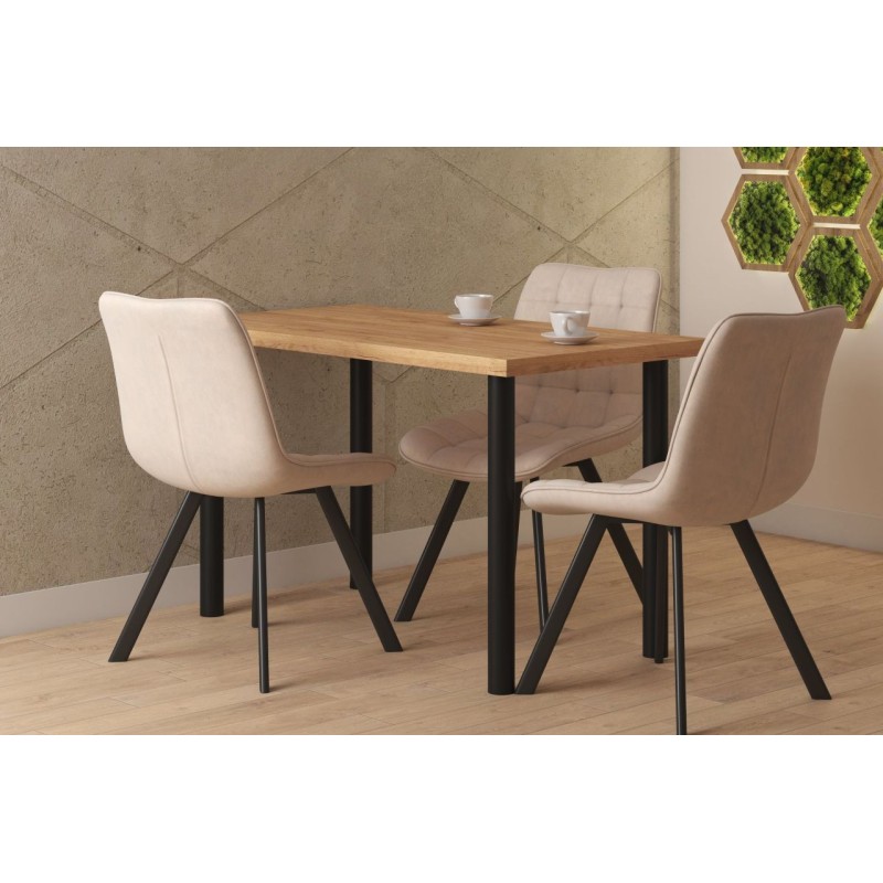 Table (golden oak craft + black matte legs) 67x128