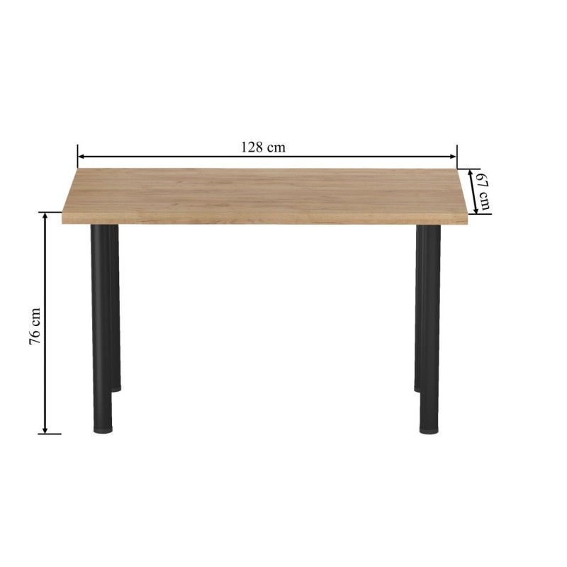 Table (golden oak craft + black matte legs) 67x128