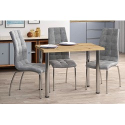 Table (artisan oak + chrome I legs) 67x101