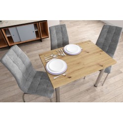 Стіл (дуб artisan + ноги I хром) 67x101