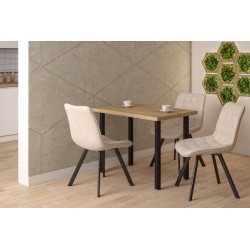 Mesa (roble artesano + patas en negro mate) 67x101