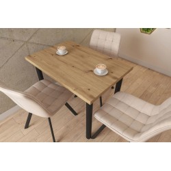 Tisch (Eiche Artisan + Beine in schwarzem Matt) 67x101