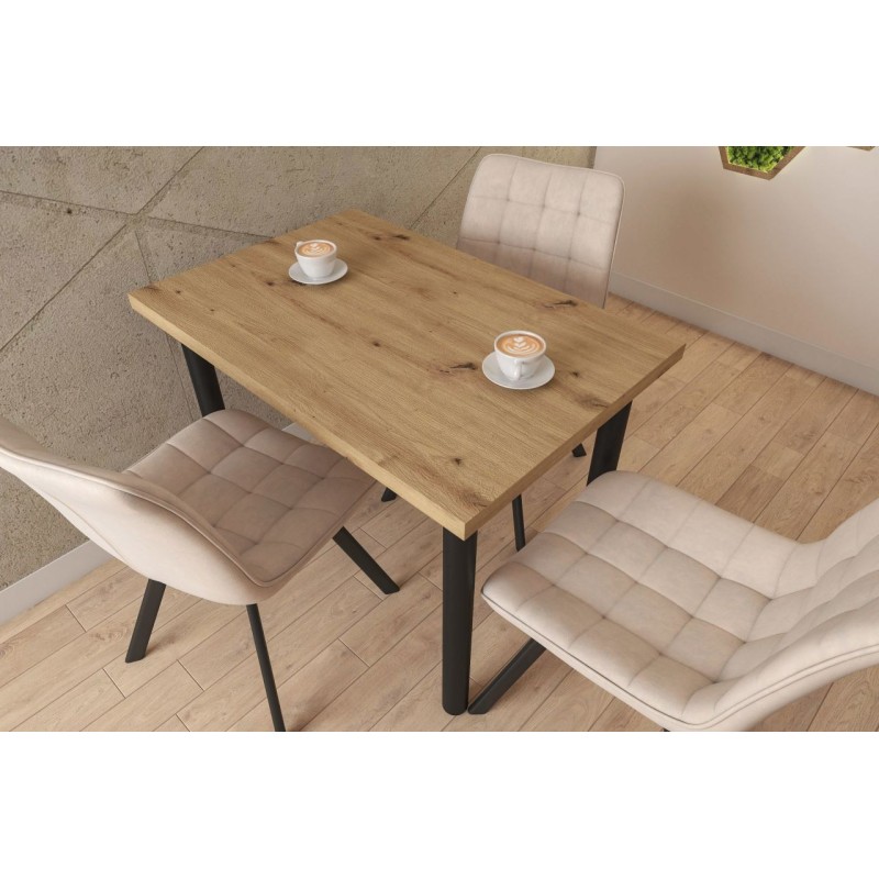 Table (artisan oak + black matte legs) 67x101