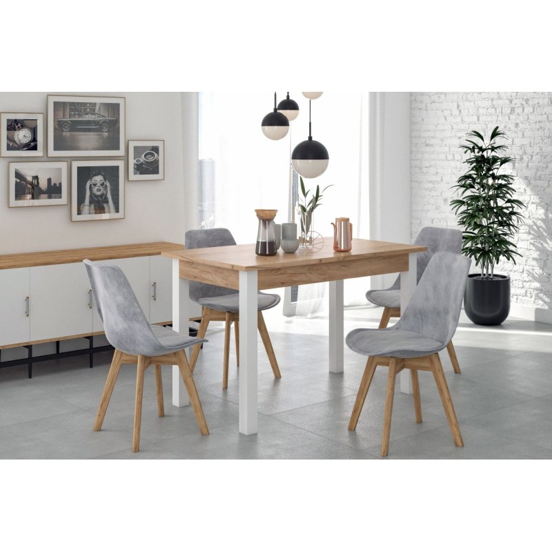 Extendable table (golden oak craft/white) 67x120(160)