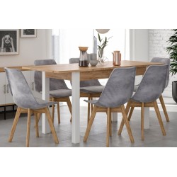 Mesa extensible (roble dorado craft/blanco) 67x120(160)