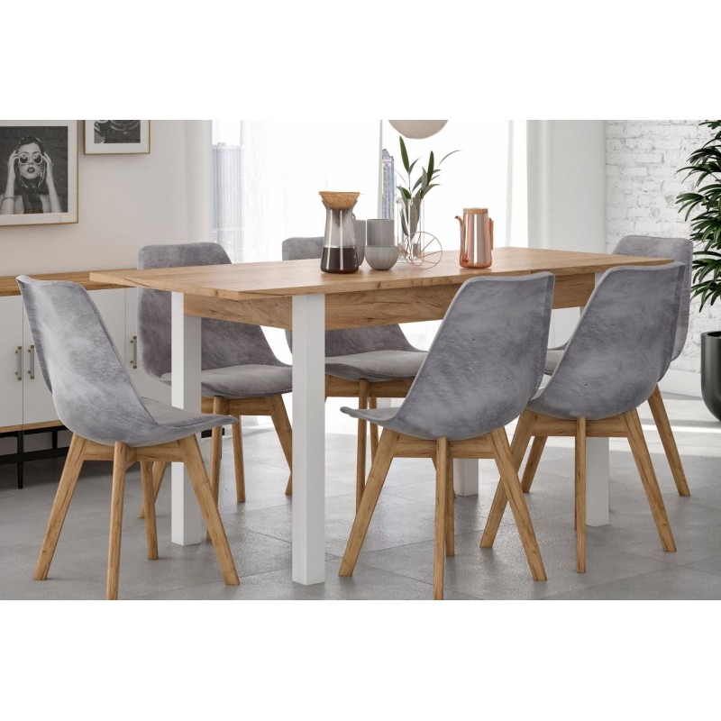 Ausziehbarer Tisch (Craft Eiche Gold/Weiß) 67x120(160)