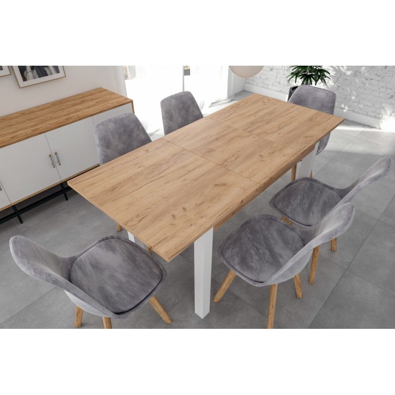 Extendable table (golden oak craft/white) 67x120(160)