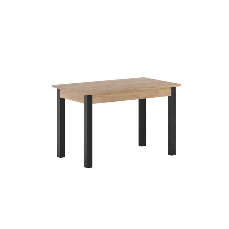 Mesa extensible (roble dorado artesanal/negro) 67x120(160)