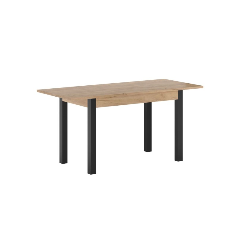 Ausziehbarer Tisch (goldene Eiche Craft/schwarz) 67x120(160)