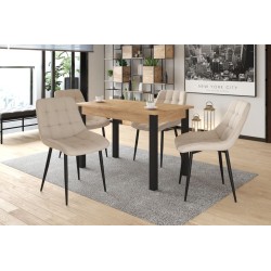 Ausziehbarer Tisch (goldene Eiche Craft/schwarz) 67x120(160)