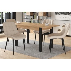 Mesa extensible (roble dorado artesanal/negro) 67x120(160)