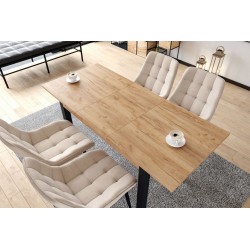 Extendable table (golden oak craft/black) 67x120(160)