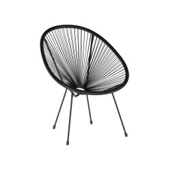 Silla de descanso - ratán sintético (negro)