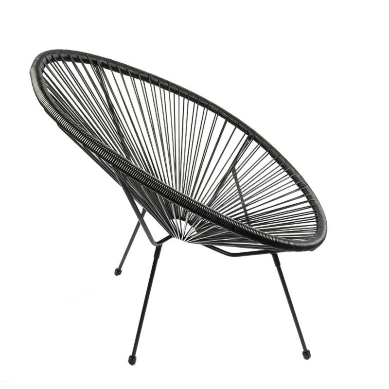 Recliner chair - technorattan (black)