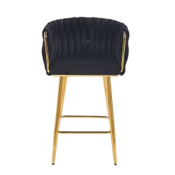 Black velvet bar stool (golden frame)