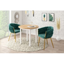 Mesa redonda (roble dorado craft/blanco) Fi80