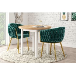 Mesa redonda (roble dorado craft/blanco) Fi80