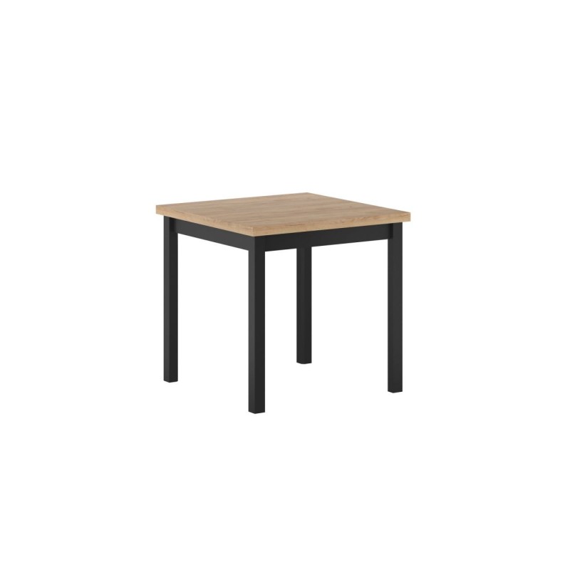 Tisch (Craft Eiche Gold/Schwarz) 80x80