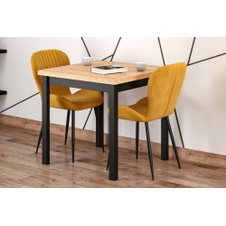 Table (golden oak craft/black) 80x80