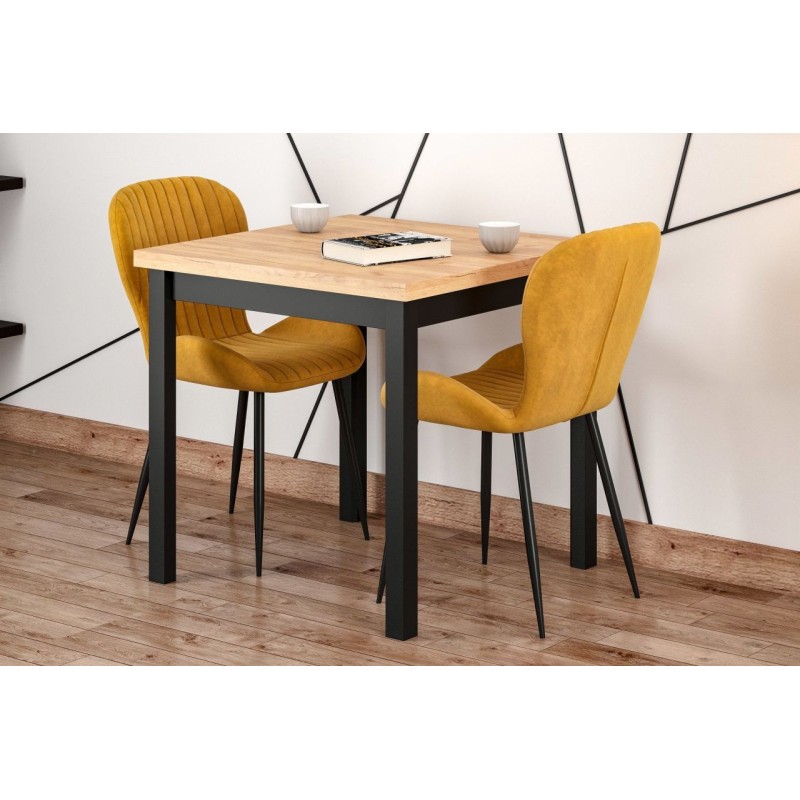 Mesa (roble dorado craft/negro) 80x80