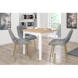 Mesa (roble dorado craft/blanco) 80x80