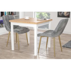 Stół (dąb złoty craft/biały) 80x80