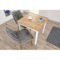 Stół (dąb złoty craft/biały) 80x80