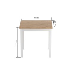 Tisch (goldene Eiche Craft/weiß) 80x80