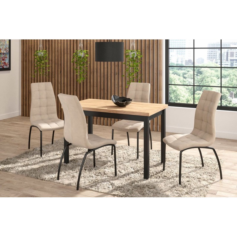 Mesa (roble dorado craft/negro) 68x120