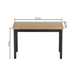 Mesa (roble dorado craft/negro) 68x120