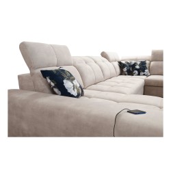 Functional U-shaped corner sofa Ascot X with Velvet fabric, Wave 15 | Furniture store