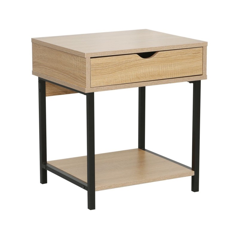 Nightstand (natural oak/black frame)